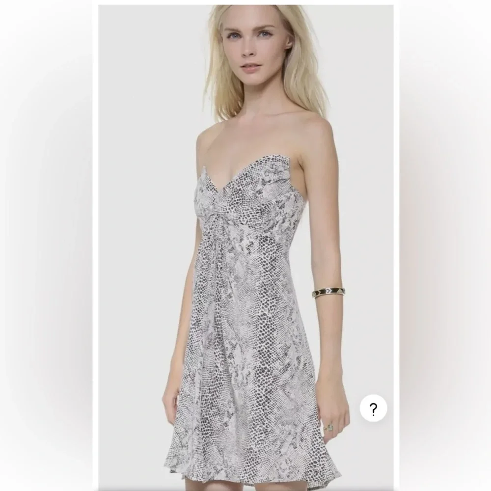 Zimmermann Monochrome Snake Print Mini Dress - Picture 2 of 16